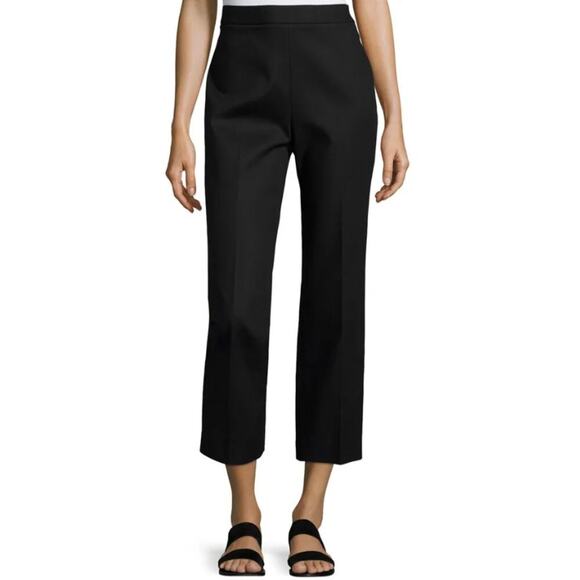 NWT $690 THE ROW Seloc Crop Stretch Cotton Straight Size 8 Dress Pants - Picture 2 of 10